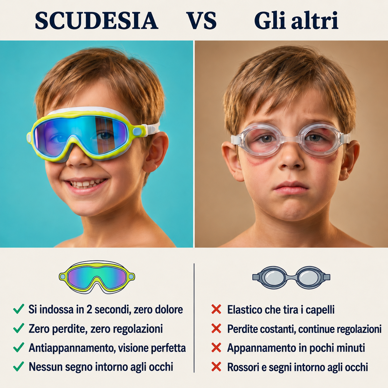 Occhialini da piscina per bambini Scudesia™