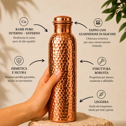 Borraccia in rame – Scudesia™ | L’acqua purificata naturalmente, senza plastica