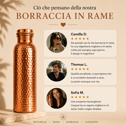 Borraccia in rame – Scudesia™ | L’acqua purificata naturalmente, senza plastica