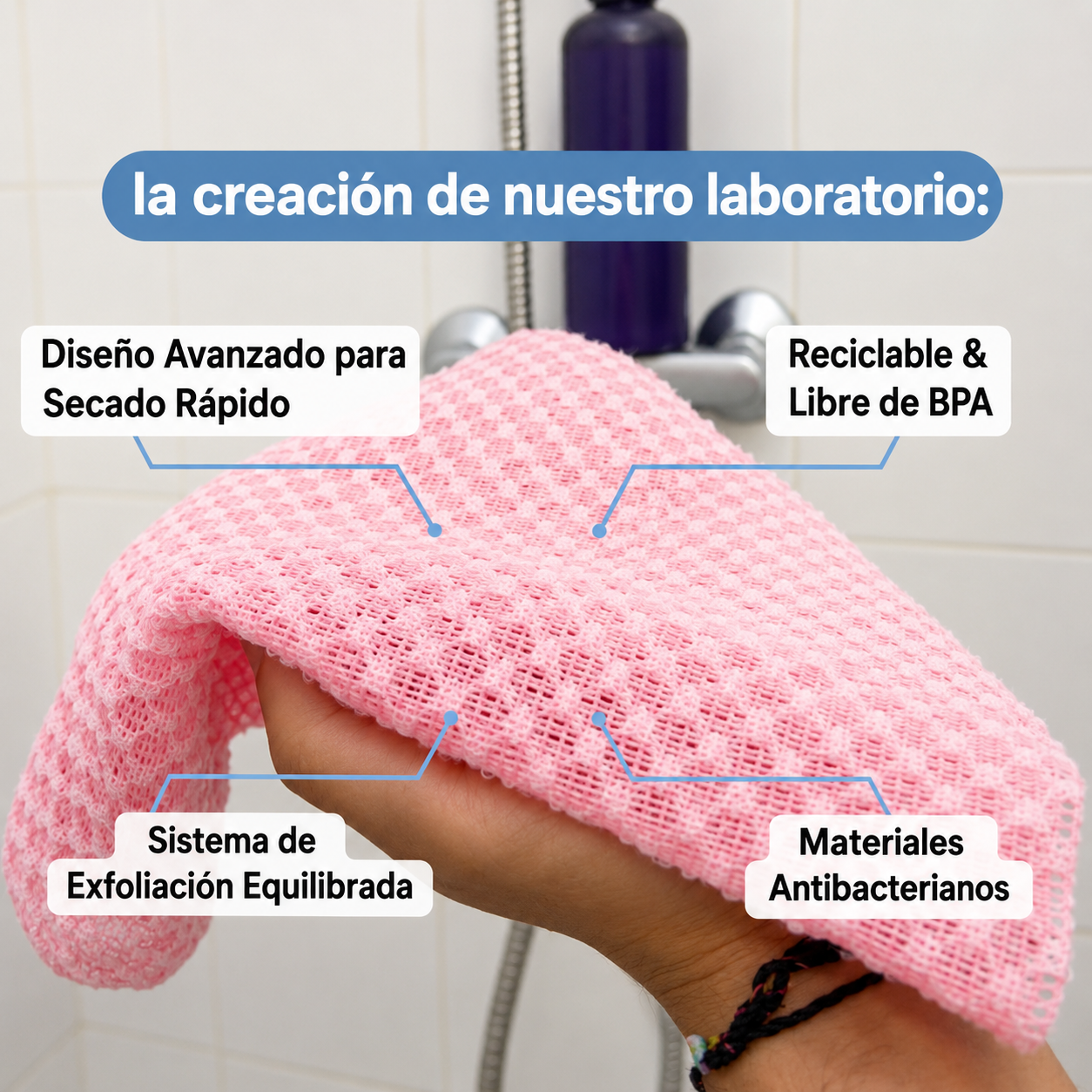 Toalla de ducha exfoliante Scudesia™