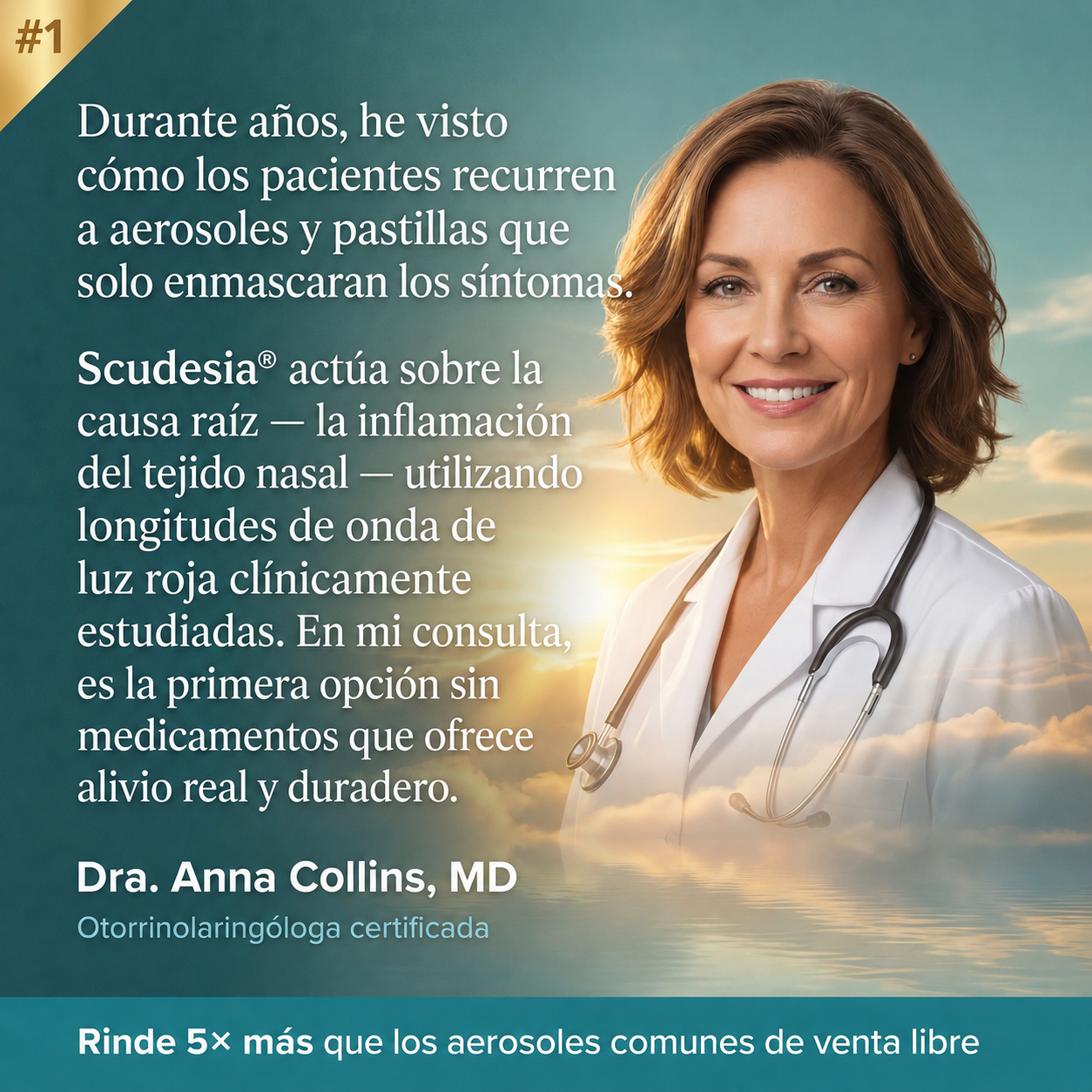 Scudesia alivio nasal con luz roja