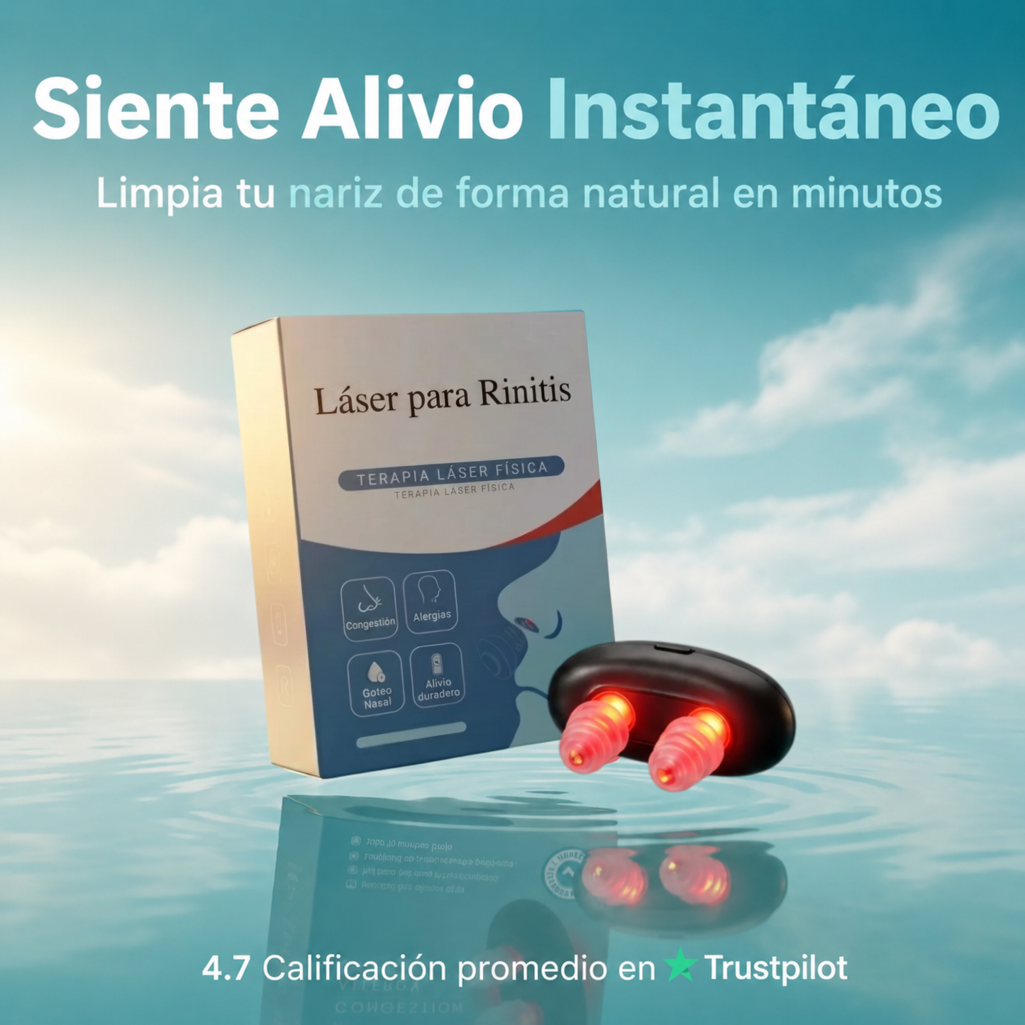 Scudesia alivio nasal con luz roja
